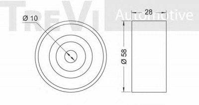 TREVI AUTOMOTIVE td1569 -  Паразитный / Ведущий ролик, зубчатый ремень